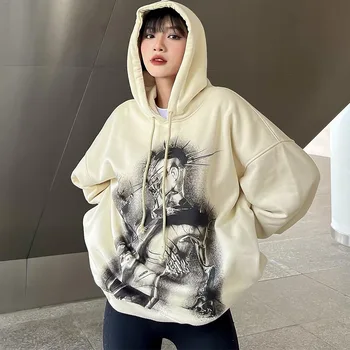 Toamna Femei Vrac Supradimensionat Casual Tie Dye Print cu Maneci Lungi Tricou Top Streetwear Moda coreeană Hanorac Y2K Haine