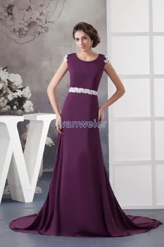 transport gratuit domnișoară de onoare rochii 2014 noul design aplicatii capac maneca femei formale cu tren rochie de seara rochie de seara lunga