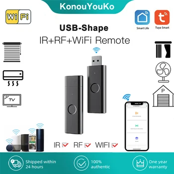 Tuya Smart Home WiFi Controler Universal cu RF433 IR Controler de la Distanță pentru TV, DVD AUD de Viață Inteligentă Funcționează cu Alexa Google