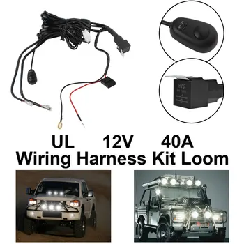 Universal 12V 40A Mașină de Ceață Lumina Cablajului Electric Kit Loom Cu Siguranțe Și Releu Comutator pentru Lucru cu LED-uri de Conducere Bar Lumina Noua