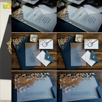 UV de înaltă Calitate de Imprimare Eco-Friendly de Cerneală Gratuit de Design Personalizat, plin de culoare de Imprimare Acrilice Card Transparent Invitatie de Nunta Carduri