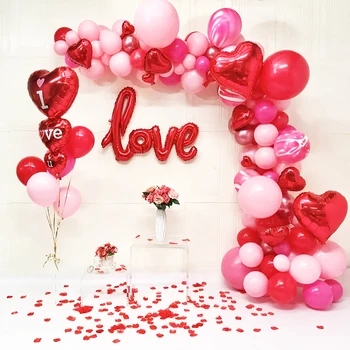 Valentines Balon Scrisoare De Dragoste Heliu Balon Ziua Îndrăgostiților Decor Rosu Roz Ballon Arc Aniversări De Nunta Decor