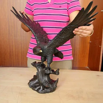 XL # HOME OFFICE Manager Elite BUN FENG SHUI din Bronz sculptură Succes puternic vultur NOROC Totemuri Mascota statuie Decor