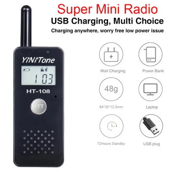 YiNiTone HT-108 Portabil Mini Walkie-Talkie Reîncărcabilă cu Telefoane Mici și Ușoare,de Mare Capacitate Baterie de Litiu